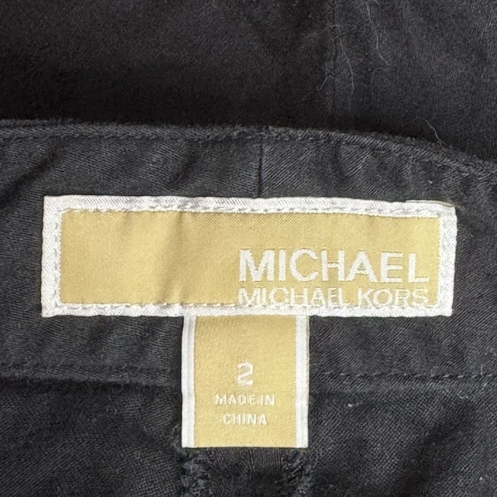 Michael Kors Gold Metal and Black Bermuda Shorts